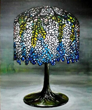 Картина под названием "Tiffany lamp" - Della Camilleri, Подлинное произведение искусства, Акрил