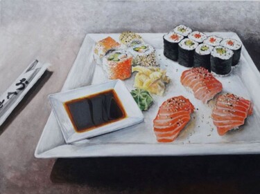 Peinture intitulée "Sushi" par Della Camilleri, Œuvre d'art originale, Acrylique