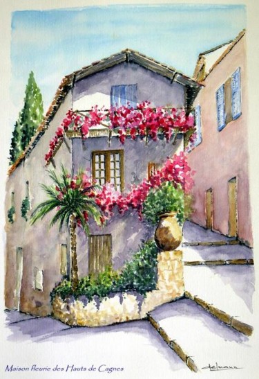 Peinture intitulée "Maison fleurie Haut…" par Jean-Marie Delmann, Œuvre d'art originale