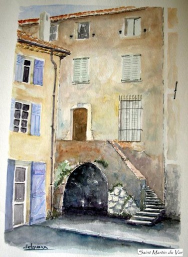 Peinture intitulée "Petit porche St.Mar…" par Jean-Marie Delmann, Œuvre d'art originale