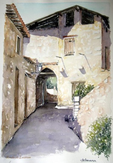 Peinture intitulée "Ruelle de Luceram 2" par Jean-Marie Delmann, Œuvre d'art originale