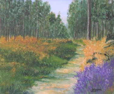 Painting titled "Chemin de forêt" by Jean-Marie Delmann, Original Artwork