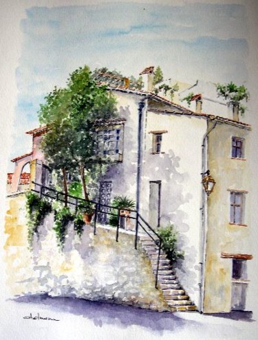 Painting titled "Ruelle Aspremont" by Jean-Marie Delmann, Original Artwork