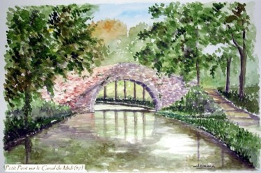 Painting titled "Le Petit pont sur l…" by Jean-Marie Delmann, Original Artwork