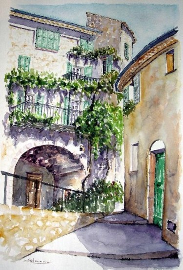 Painting titled "Rue Anfossi Levens" by Jean-Marie Delmann, Original Artwork