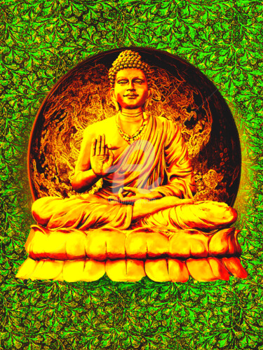 Digital Arts titled "Buddha" by Delmv, Original Artwork, Digital Painting