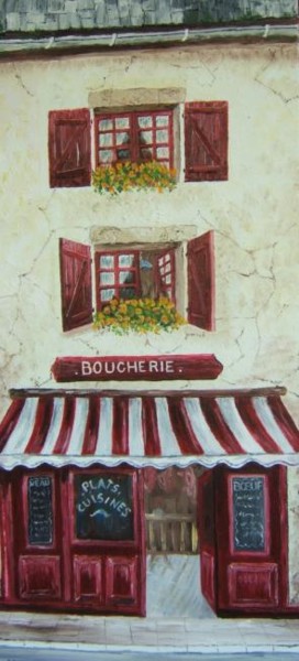 Peinture intitulée "la boucherie" par Marie Hélène, Œuvre d'art originale