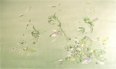 Painting titled "springy" by Delphine Bernard, Original Artwork, Oil