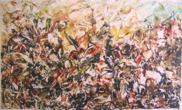 Pintura intitulada "fresco 1" por Delphine Bernard, Obras de arte originais, Óleo