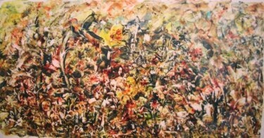 Pintura intitulada "fresco 5" por Delphine Bernard, Obras de arte originais, Óleo