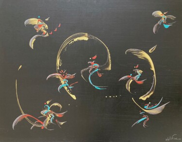 Malarstwo zatytułowany „CHOCOLATE” autorstwa Delphine Bernard, Oryginalna praca, Akryl Zamontowany na Drewniana rama noszy