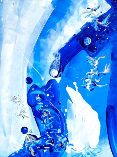 Картина под названием "ICE LOVERS" - Delphine Bernard, Подлинное произведение искусства, Акрил Установлен на Деревянная пане…