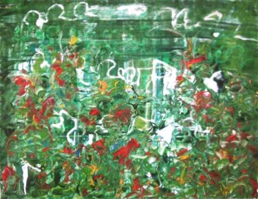 Painting titled "Graf Green" by Delphine Bernard, Original Artwork, Oil