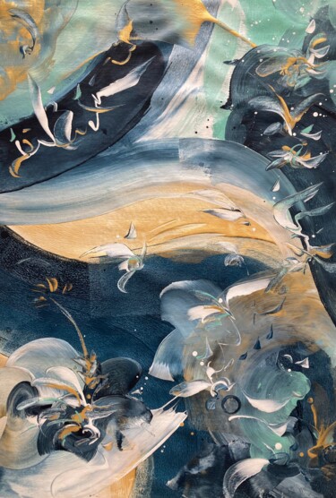 Pittura intitolato "CAVES TO CLOUDS" da Delphine Bernard, Opera d'arte originale, Acrilico Montato su Telaio per barella in…