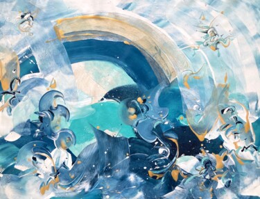 Pittura intitolato "SEA ALLIANCE" da Delphine Bernard, Opera d'arte originale, Acrilico Montato su Telaio per barella in leg…