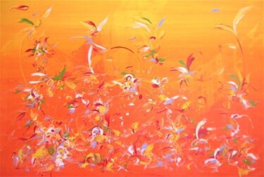 Painting titled "Orange Blossom" by Delphine Bernard, Original Artwork, Oil