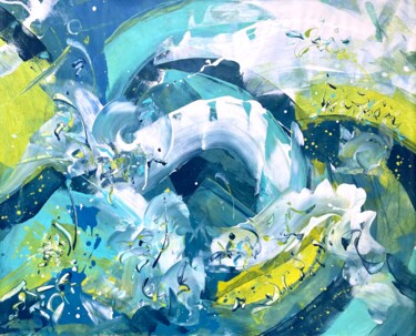 Картина под названием "GENESIS EARTH 2" - Delphine Bernard, Подлинное произведение искусства, Акрил Установлен на картон