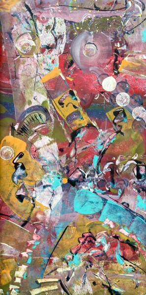 Картина под названием "OTHER MOONS" - Delphine Bernard, Подлинное произведение искусства, Акрил Установлен на картон