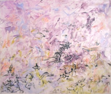Painting titled "Purple Dream" by Delphine Bernard, Original Artwork, Acrylic