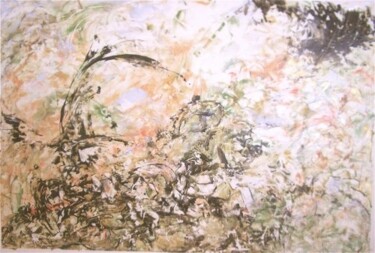 Painting titled "Campagne" by Delphine Bernard, Original Artwork, Acrylic