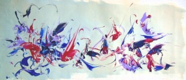 Peinture intitulée "bannière, vers la l…" par Delphine Bernard, Œuvre d'art originale, Huile