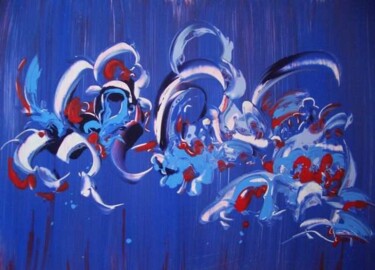 Pintura intitulada "bubbles" por Delphine Bernard, Obras de arte originais, Óleo