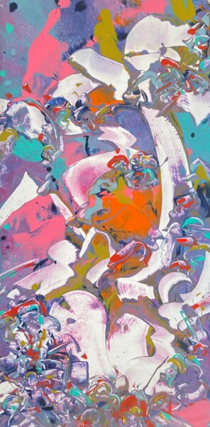 Malerei mit dem Titel "PINK CRUSH" von Delphine Bernard, Original-Kunstwerk, Acryl