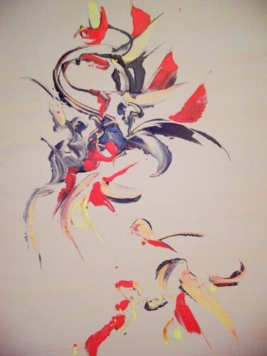 Peinture intitulée "sangetplume" par Delphine Bernard, Œuvre d'art originale, Huile