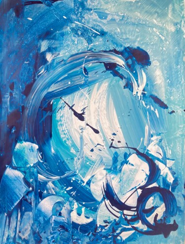 Painting titled "WINTER IS..." by Delphine Bernard, Original Artwork, Acrylic Mounted on Other rigid panel