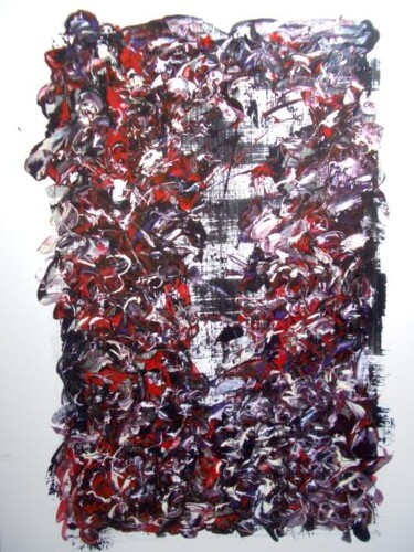 Painting titled "inferno" by Delphine Bernard, Original Artwork, Oil