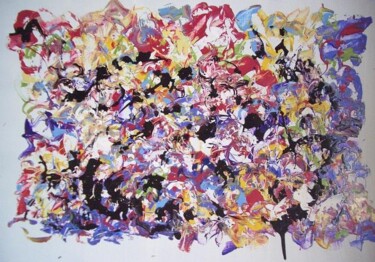 Painting titled "multicolore" by Delphine Bernard, Original Artwork, Oil