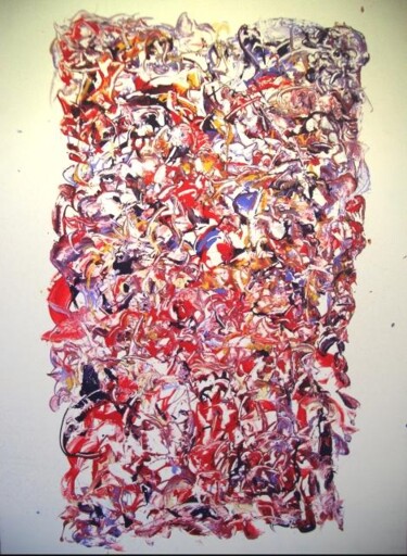 Peinture intitulée "fresque multicolore…" par Delphine Bernard, Œuvre d'art originale, Huile