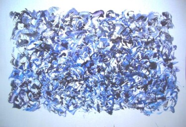 Painting titled "fresque bleu-batz" by Delphine Bernard, Original Artwork, Oil