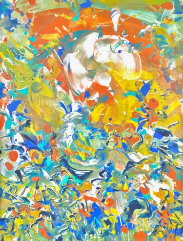 「Ascension」というタイトルの絵画 Delphine Bernardによって, オリジナルのアートワーク, アクリル 段ボールにマウント