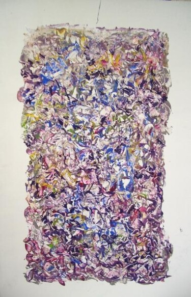 Pintura titulada "vitrail gris" por Delphine Bernard, Obra de arte original, Oleo