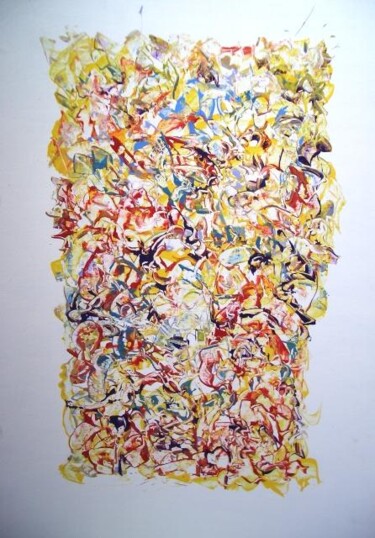 Painting titled "jaune été" by Delphine Bernard, Original Artwork, Oil