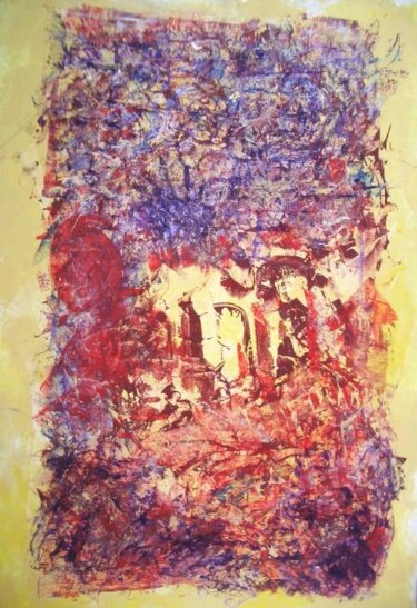 Картина под названием "ruines beiges" - Delphine Bernard, Подлинное произведение искусства, Масло
