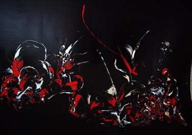 Painting titled "noir fred" by Delphine Bernard, Original Artwork, Oil