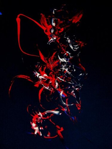 Peinture intitulée "noir bientôt papill…" par Delphine Bernard, Œuvre d'art originale, Huile