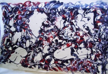 Peinture intitulée "grande bataille bei…" par Delphine Bernard, Œuvre d'art originale, Huile