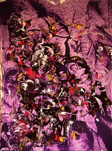 Painting titled "violet drapé" by Delphine Bernard, Original Artwork, Oil