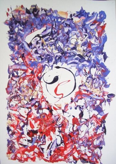 Картина под названием "cercle" - Delphine Bernard, Подлинное произведение искусства, Масло