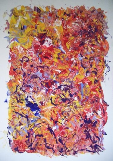 Painting titled "chaos2" by Delphine Bernard, Original Artwork, Oil
