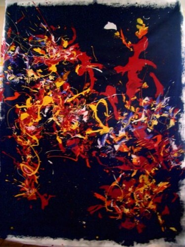 Painting titled "M" by Delphine Bernard, Original Artwork, Oil