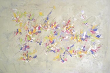 Pittura intitolato "beige hawai" da Delphine Bernard, Opera d'arte originale, Olio