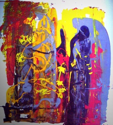 Peinture intitulée "premier tirage" par Delphine Bernard, Œuvre d'art originale, Huile