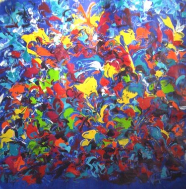 Painting titled "singa nite fiesta" by Delphine Bernard, Original Artwork, Oil