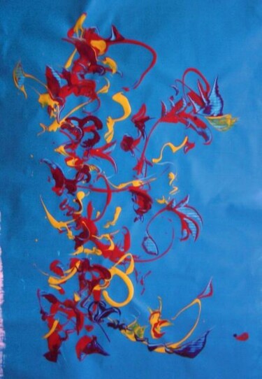 绘画 标题为“turquoise 2” 由Delphine Bernard, 原创艺术品, 油