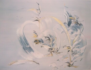 Painting titled "Envol Blanc" by Delphine Bernard, Original Artwork