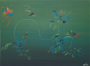 Painting titled "Phoenix" by Delphine Bernard, Original Artwork